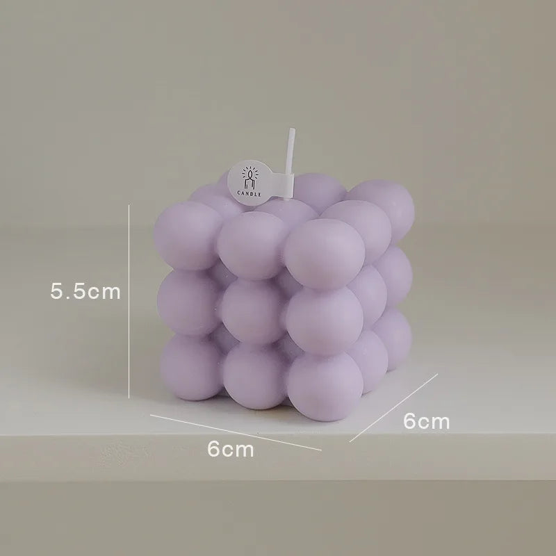 bougie cube parfumée à bulles en cire de soja artisanale - vue 13 sur 14
