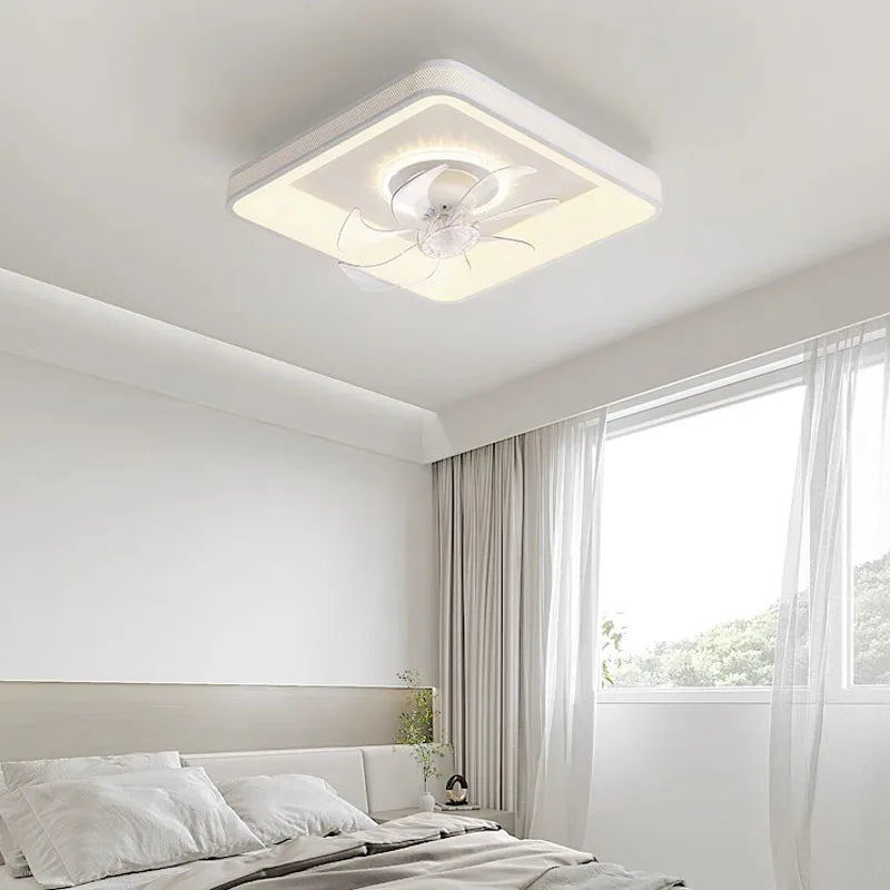 plafonnier led moderne avec ventilateur et télécommande décoratif pour la maison - vue 3 sur 14