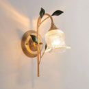 Applique murale pastorale branche dorée feuille verte Europe Led salon