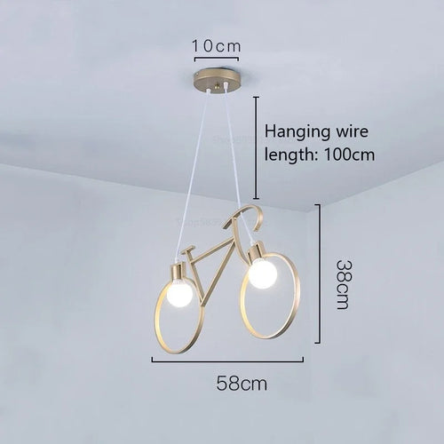 suspension modernes en fer forme vélo pour décoration maison - vue 13 sur 12