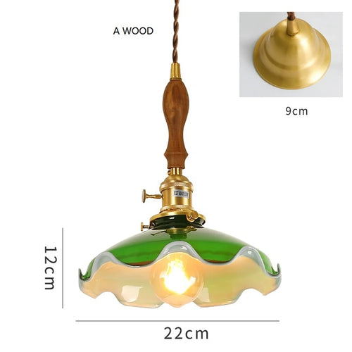 suspension industrielle vintage en cuivre et verre pour loft - vue 12 sur 12