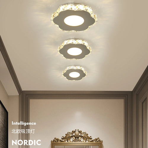 plafonnier led moderne en cristal pour maison et balcon