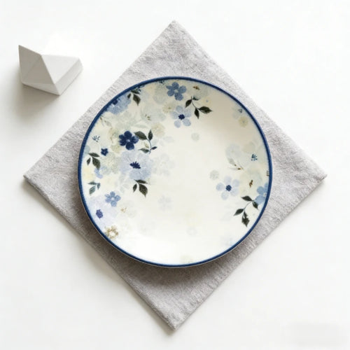 Assiettes ceramique emaillee style floral japonais quotidien