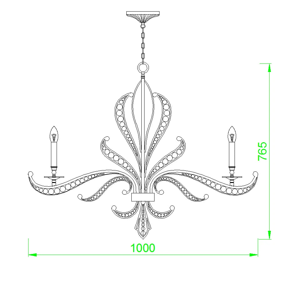 lustre de luxe or design moderne luminaire décoratif idéal bougie - vue 13 sur 13
