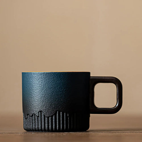 Tasse thé céramique mini minimaliste dessin main 70ml