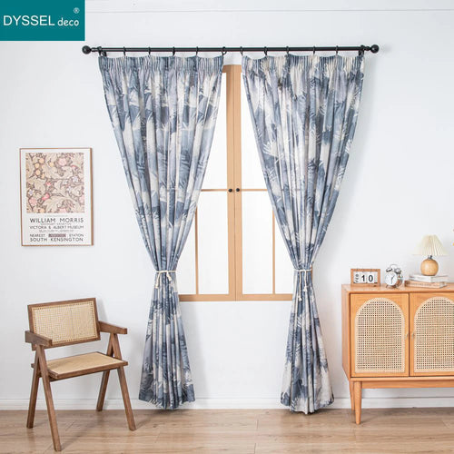 Rideau motif feuilles style naturel pour salon chambre