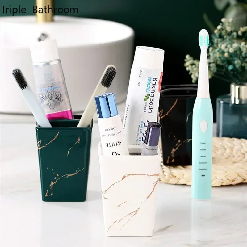 porte-brosse à dents en céramique design pour salle de bain - vue 4 sur 15