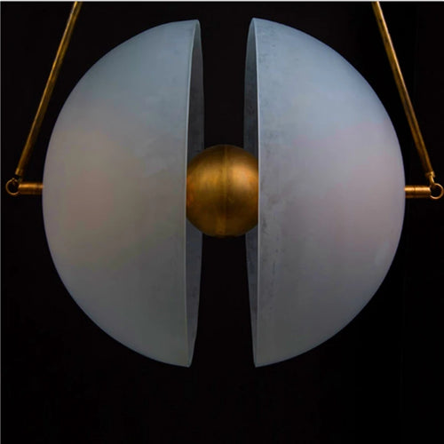 Suspension LED en verre blanc lait