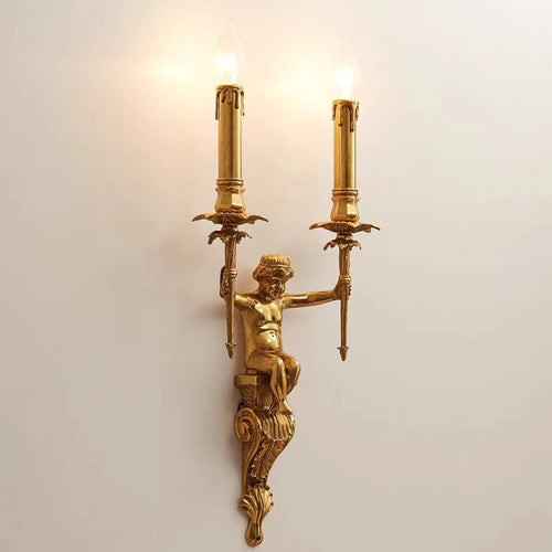 applique murale nordique ange en cuivre luminaire décoratif classique européen - vue 2 sur 7
