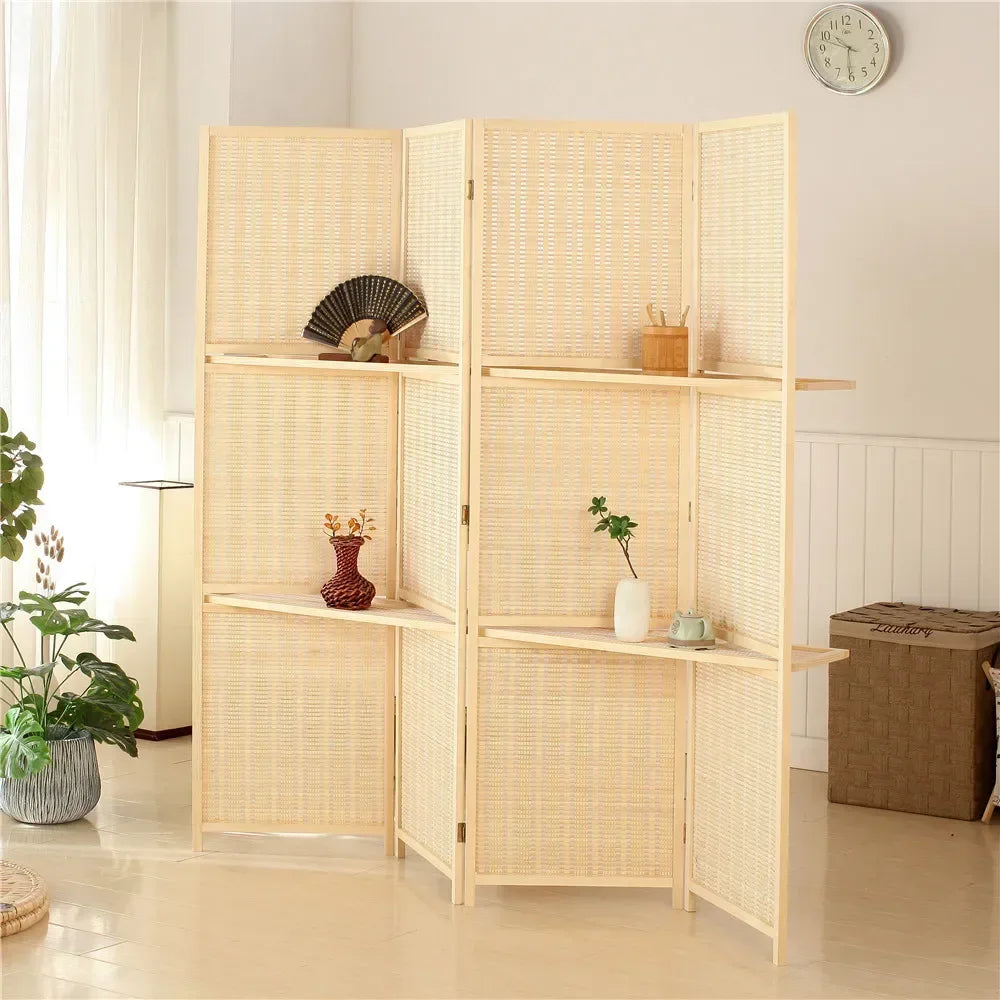 paravent mobile en bois massif moderne et élégant - vue 3 sur 5