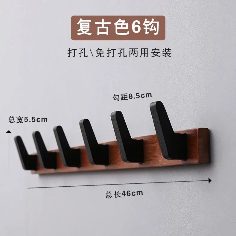portemanteaux muraux en bois massif pour vêtements suspendus - vue 8 sur 10