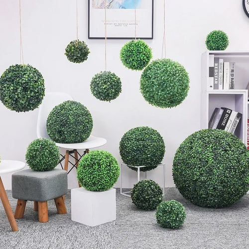 boule décorative en buis artificiel pour jardin mariage et balcon - vue 3 sur 10