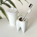 porte-brosse à dents en céramique en forme de dent créative et décorative