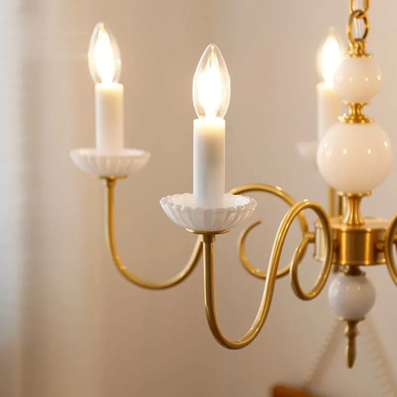 lustre en cuivre de luxe style vintage pour restaurant et salon - vue 7 sur 10