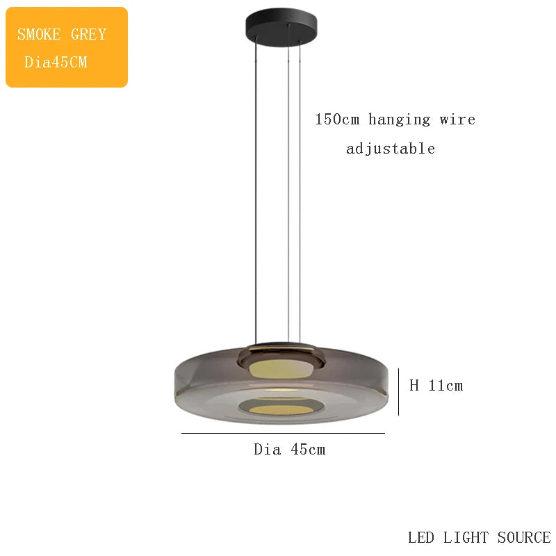 suspension design en verre série levels pour décoration moderne - vue 24 sur 24