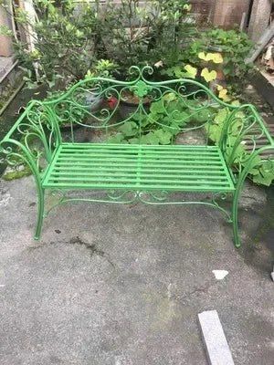 banc de jardin fer forgé table et chaises extérieur