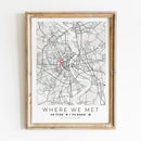 carte de ville personnalisée pour un cadeau romantique
