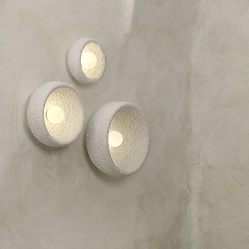 applique murale led vintage wabi sabi en résine et verre décorative