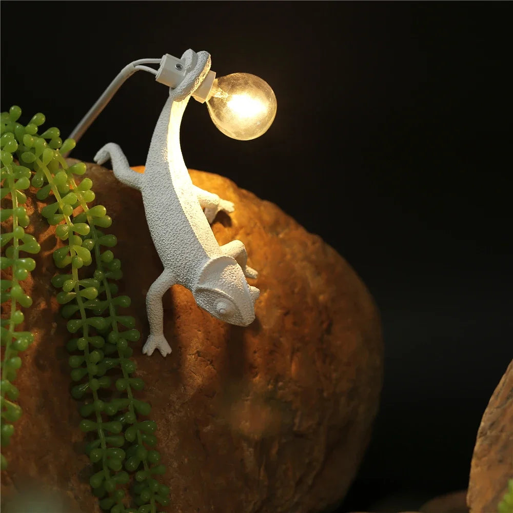 veilleuse lézard nordique lampe décorative moderne en résine - vue 7 sur 11