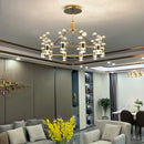 lustre long en cristal style européen avec branche simple en aluminium