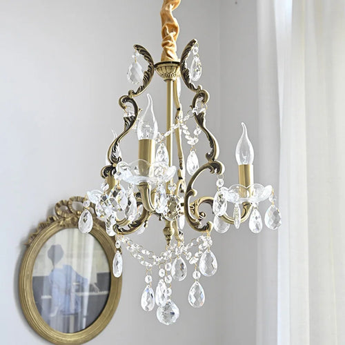 lustre rétro élégant avec perles de cristal loft décor