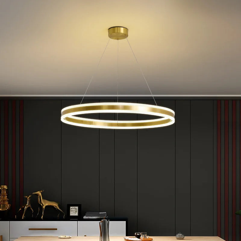 lustre circulaire à led design avec intensité variable pour intérieur - vue 2 sur 10