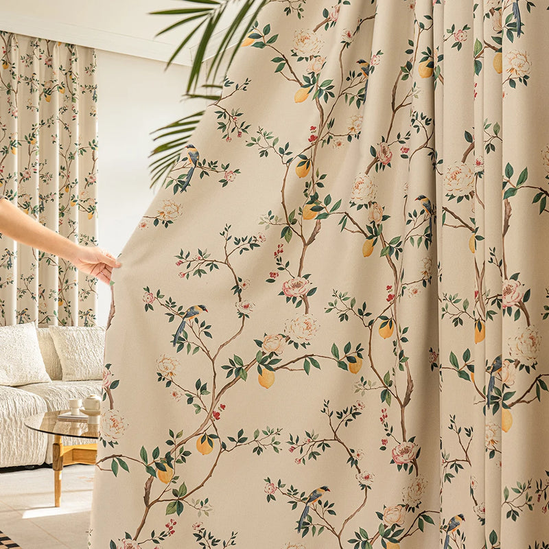 Rideau occultant motif citron decoration cuisine salon chambre