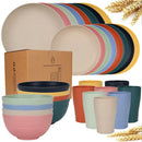 Service table paille ble naturelle sets incassables camping