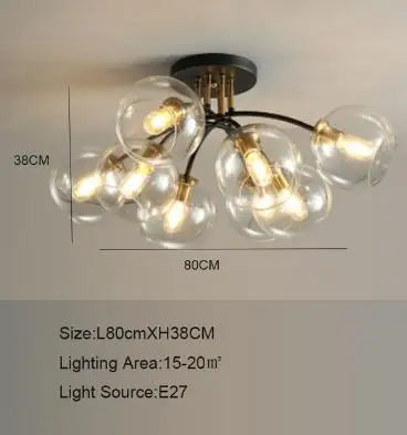 plafonnier industriel design en verre fumé pour décoration moderne - vue 8 sur 12