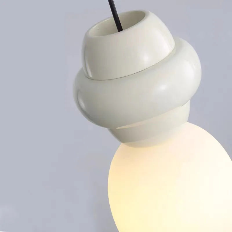 suspension en résine et verre avec fil réglable - vue 5 sur 11