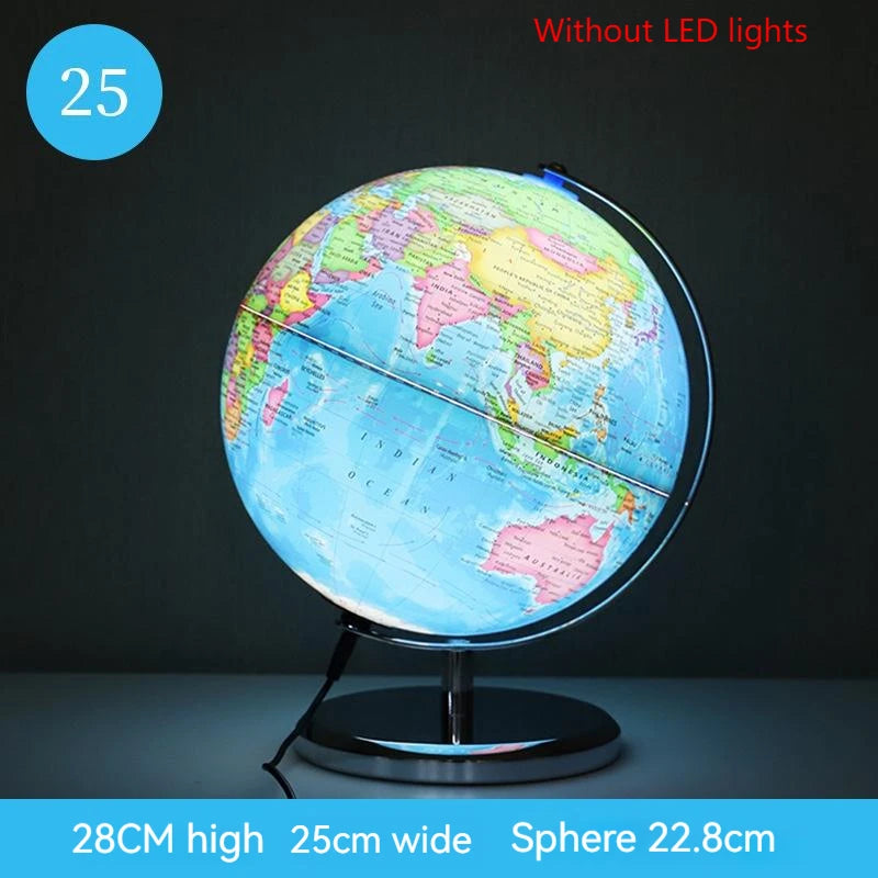globe terrestre lumineux version anglaise carte du monde éducatif décoratif - vue 7 sur 10