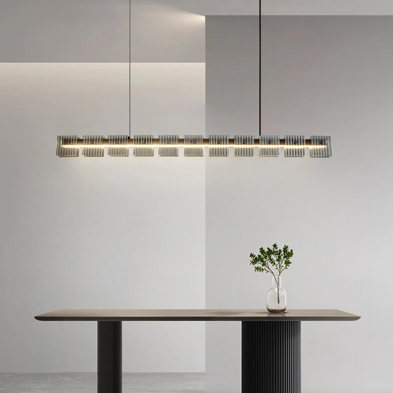 suspension moderne en acier inoxydable avec éclairage led élégant - vue 2 sur 9