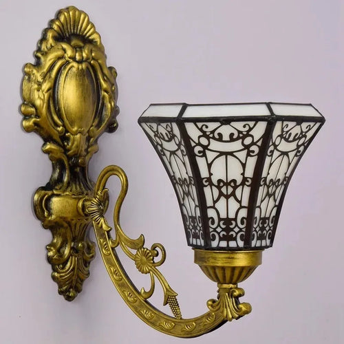 tiffany miroir rétro lampe tournesol simple tête applique murale