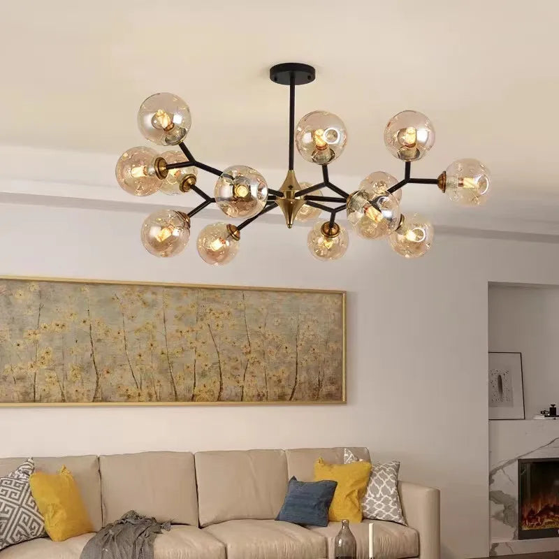 lustre industriel en verre pour intérieur élégant et moderne - vue 4 sur 14