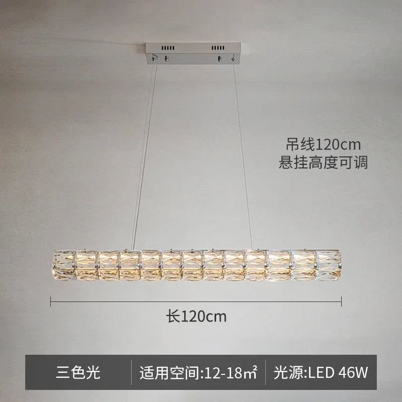 lustre en cristal moderne à suspension simple et élégant - vue 8 sur 10
