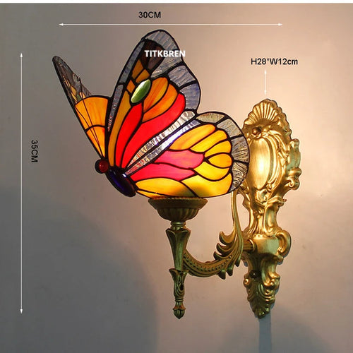 applique murale fleurs turques abat-jour baroque en verre décoratif - vue 9 sur 17