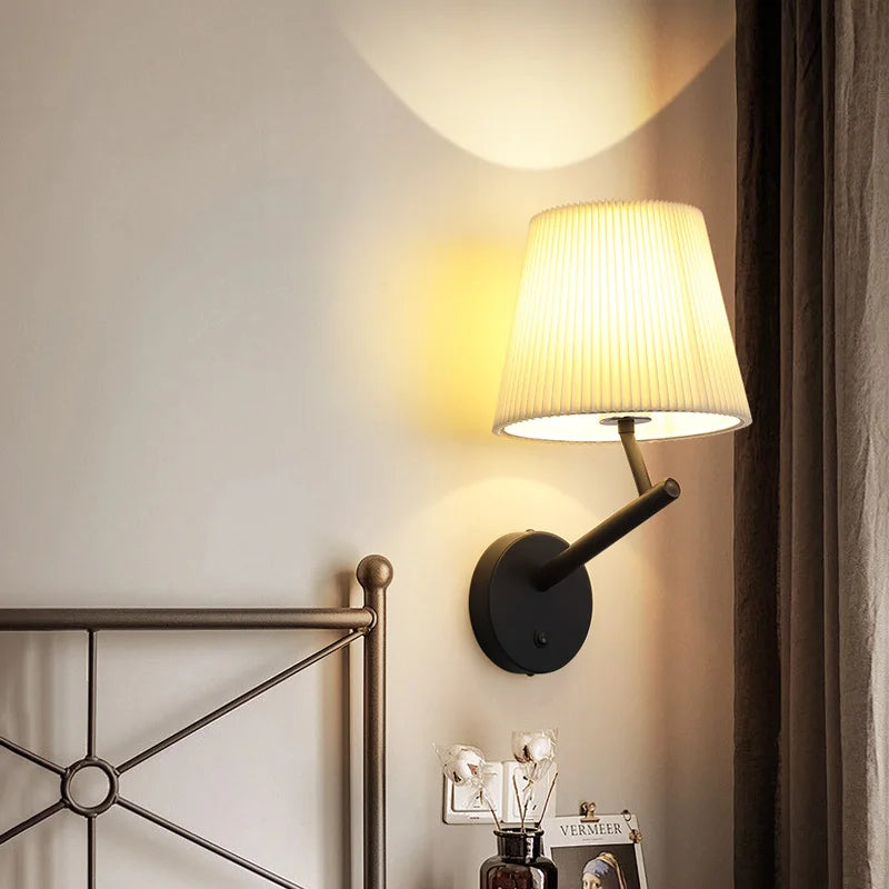applique murale vintage américaine avec interrupteur led plissée - vue 4 sur 7