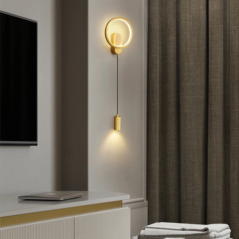 applique murale moderne en laiton avec 3 luminaires interchangeables - vue 3 sur 7