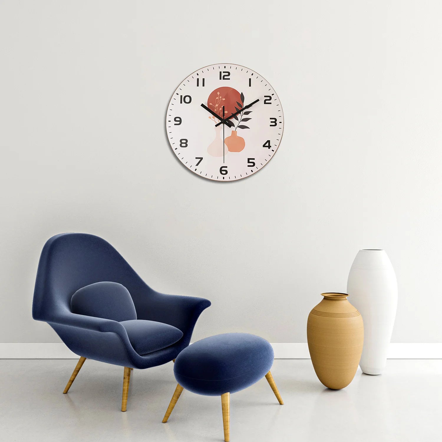 horloge murale en bois moderne pour décoration intérieure silencieuse - vue 6 sur 7