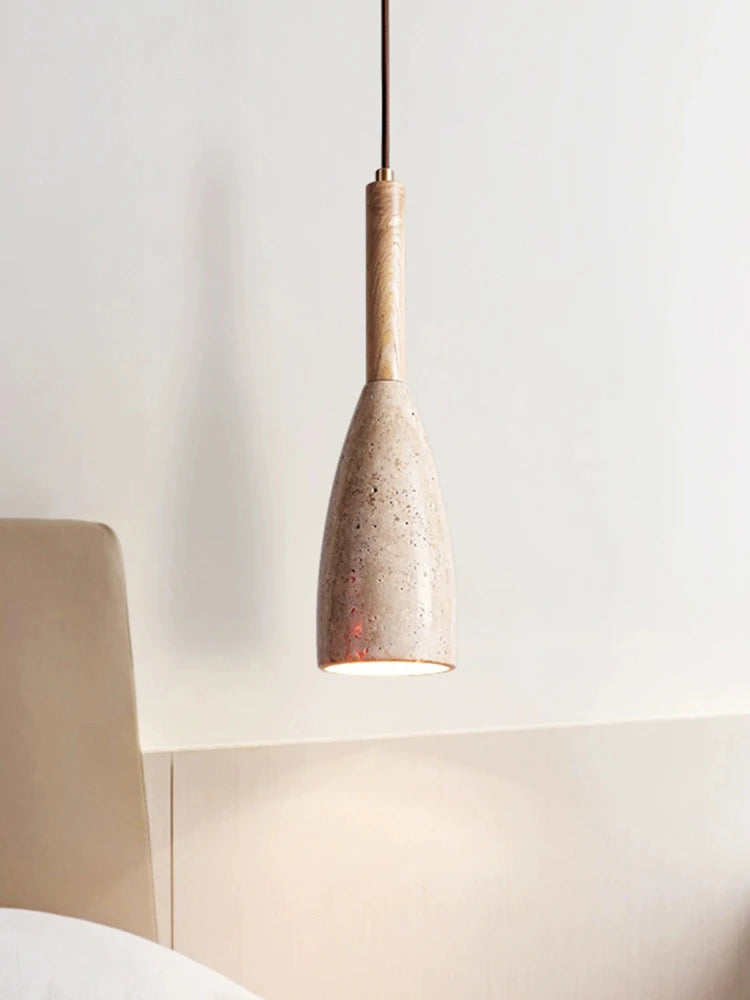 Suspension LED naturel jaune grotte pierre lustre chambre à côté moderne nordique luminaire suspendu ligne bouteille de vin E27 - vue 5 sur 8