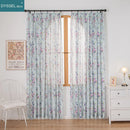 Rideau léger motif floral style européen salon chambre