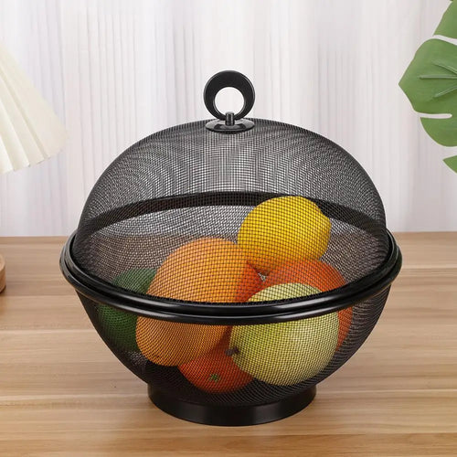 panier à fruits en maille avec couvercle anti-mouches en acier inoxydable - vue 2 sur 12