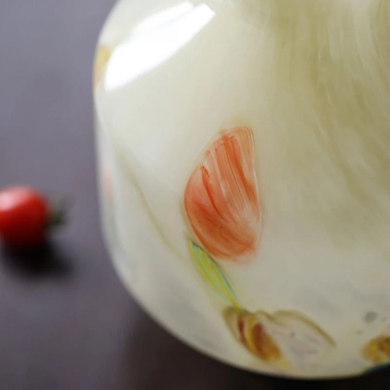 vase en verre imprimé motif floral pour décoration et terrarium - vue 5 sur 8