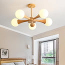 lustre en rondins style japonais nordique en bois massif