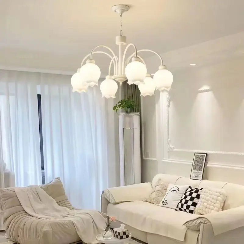 lustre design luxe à led avec orchidées persistantes modernes - vue 3 sur 11