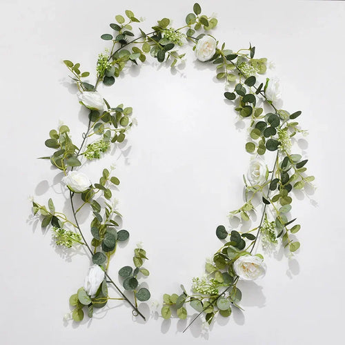 simulation de plante verte roses en soie décoration florale artificielle