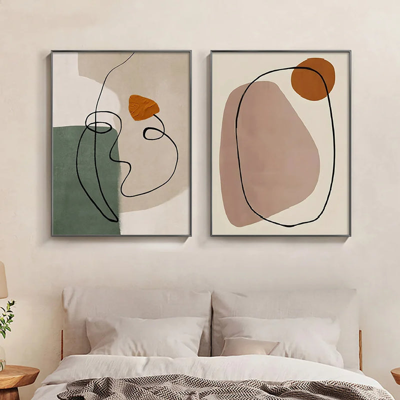 affiches murales abstraites géométriques visage art moderne décor intérieur