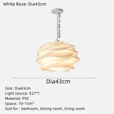 lustre romantique en acrylique design danois décoratif pour intérieur - vue 7 sur 8