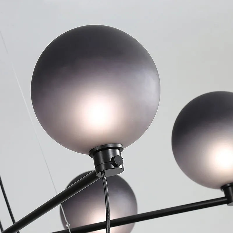 lustre nordique boule en verre style industriel rétro - vue 7 sur 7