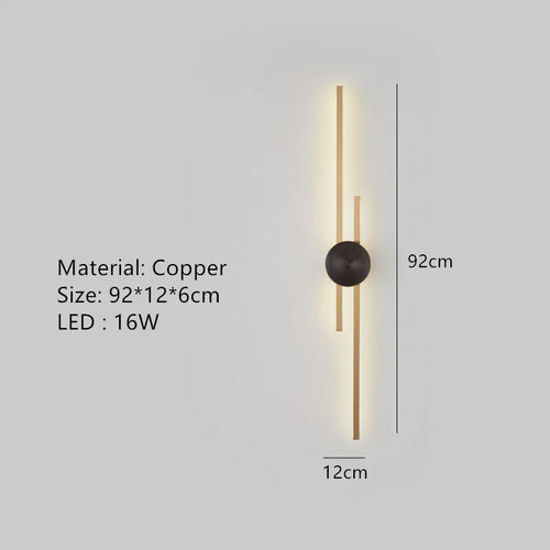 applique murale minimaliste en laiton led pour restaurant - vue 17 sur 18